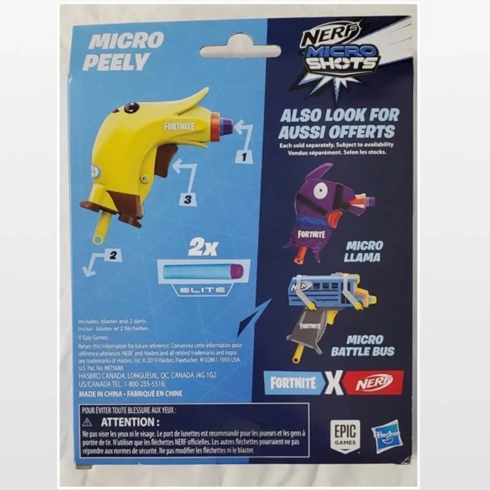 New Hasbro Nerf Toy Gun Fortnite Micro Peely Banana Yellow Kid Dart Blaster NWT